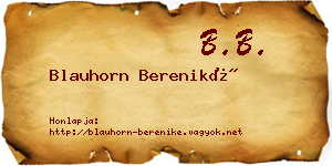 Blauhorn Bereniké névjegykártya